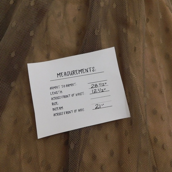 GARNET HILL Prima Tulle Midi Skirt Dotted Mesh Mauve Blush Elastic Waist X-Small - Picture 16 of 16